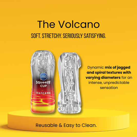 VIVO Volcano Masturbator – Reusable Male Pleasure Device with Jagged & Spiral Textures