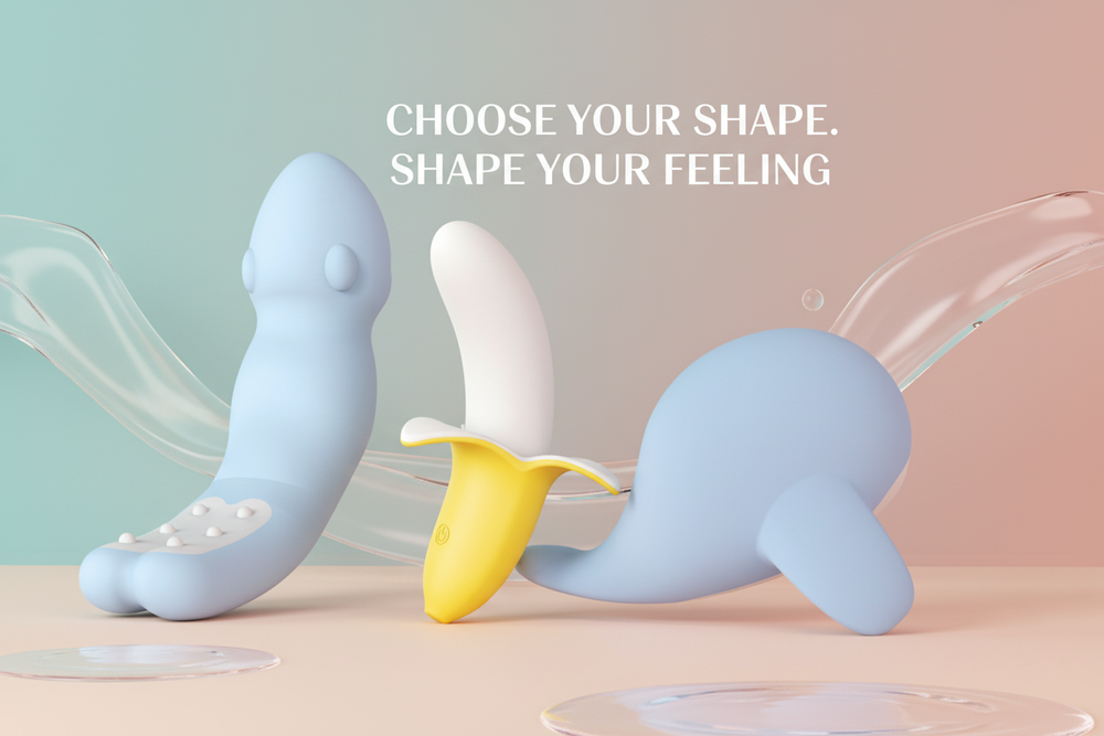 Hero banner with tagline "Choose Your Shape. Shape Your Feeling"