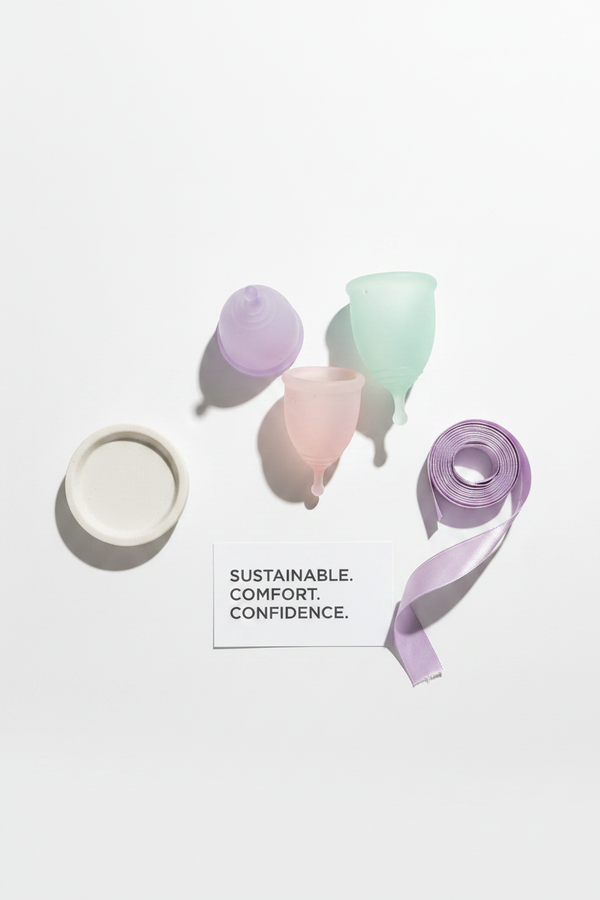 Intimate Wellness — Menstrual Cups Styled Flat Lay