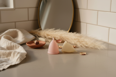 Menstrual Cup Blog Header - Two Cups Styled