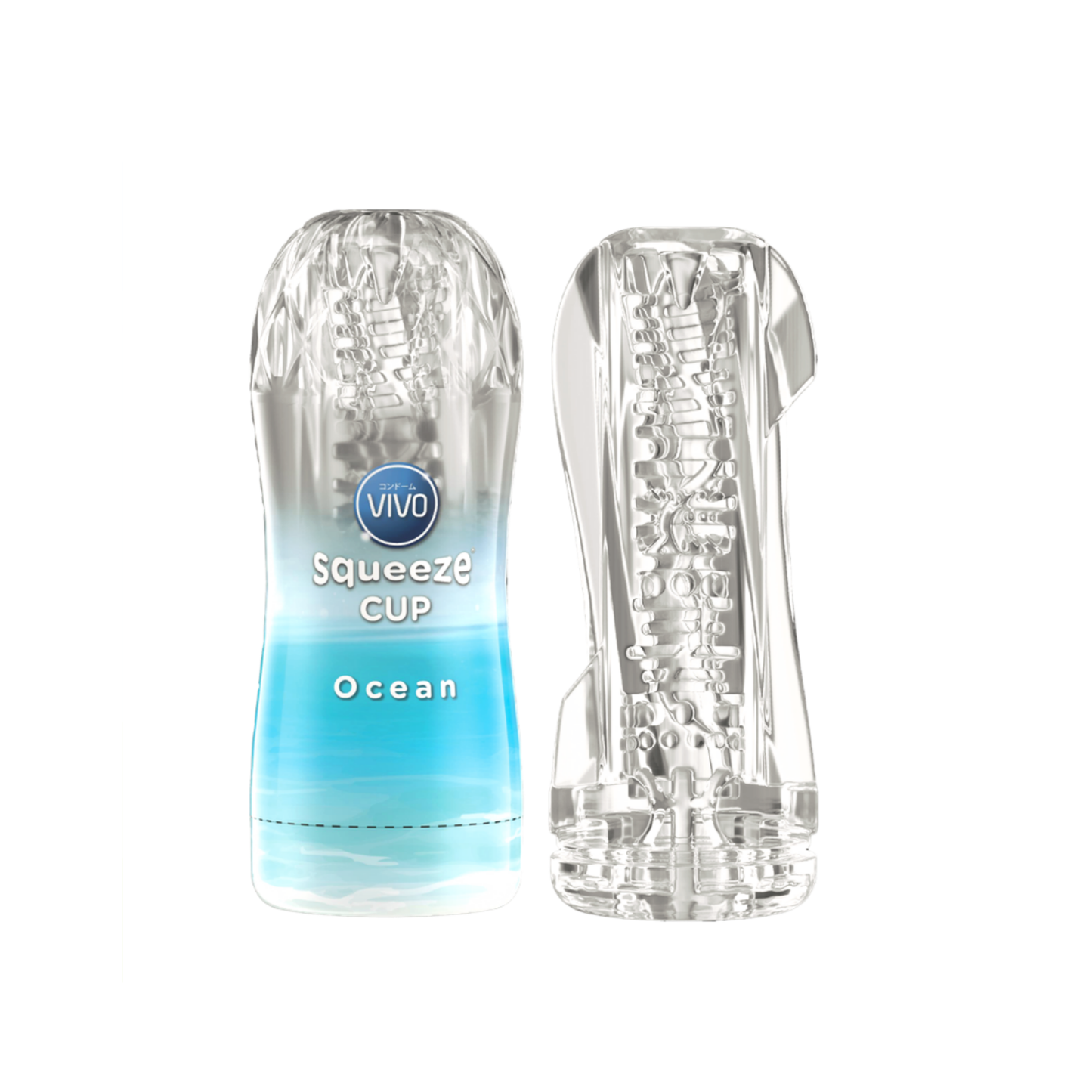 VIVO Ocean Masturbator – Reusable Male Pleasure Device with Jagged & Spiral Textures